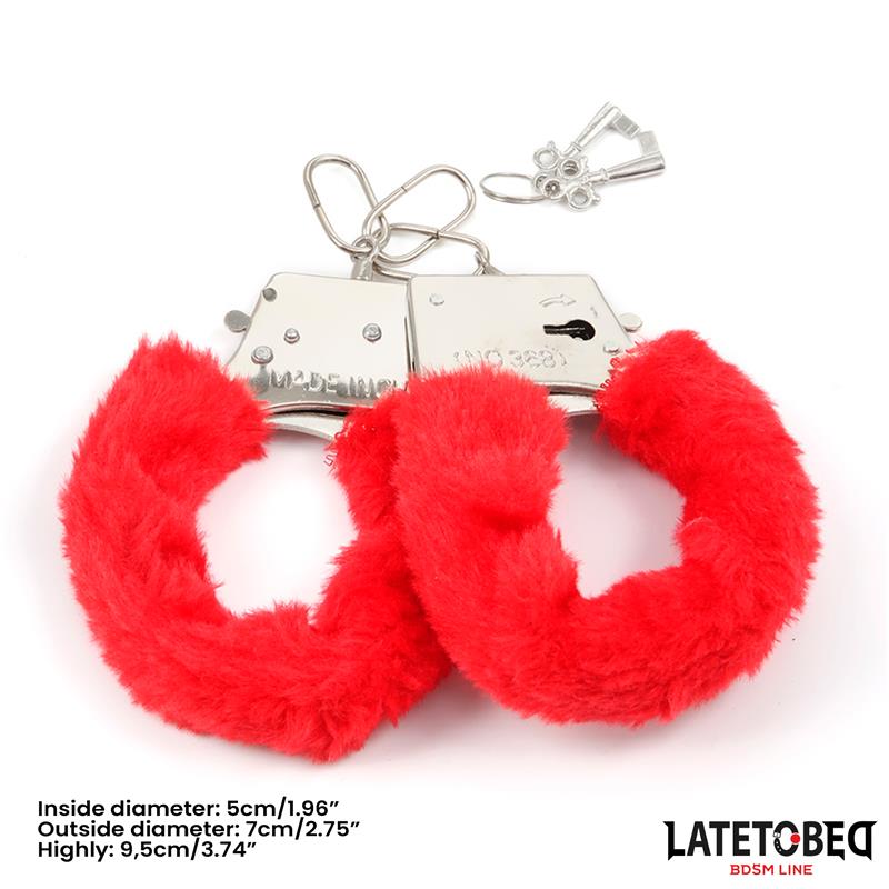Furry Metal Cuff Red – Image 4