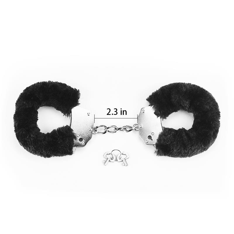 Furry Metal Handcuffs Black – Image 5