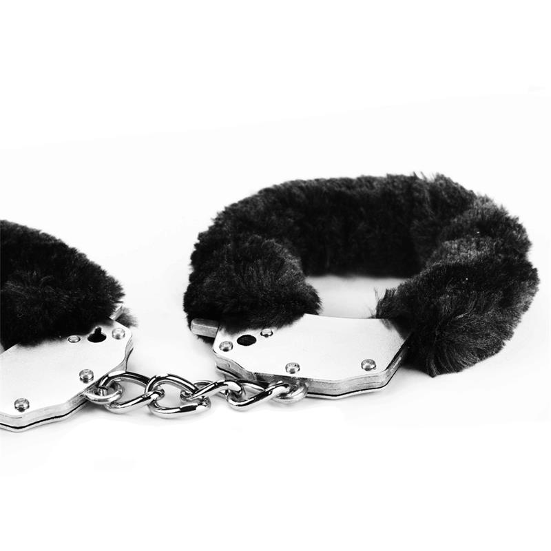 Furry Metal Handcuffs Black – Image 6