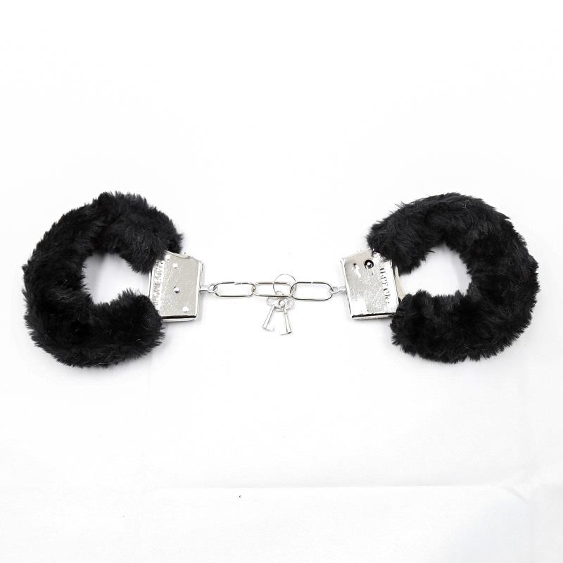 Furry Metal Handcuffs Black – Image 4