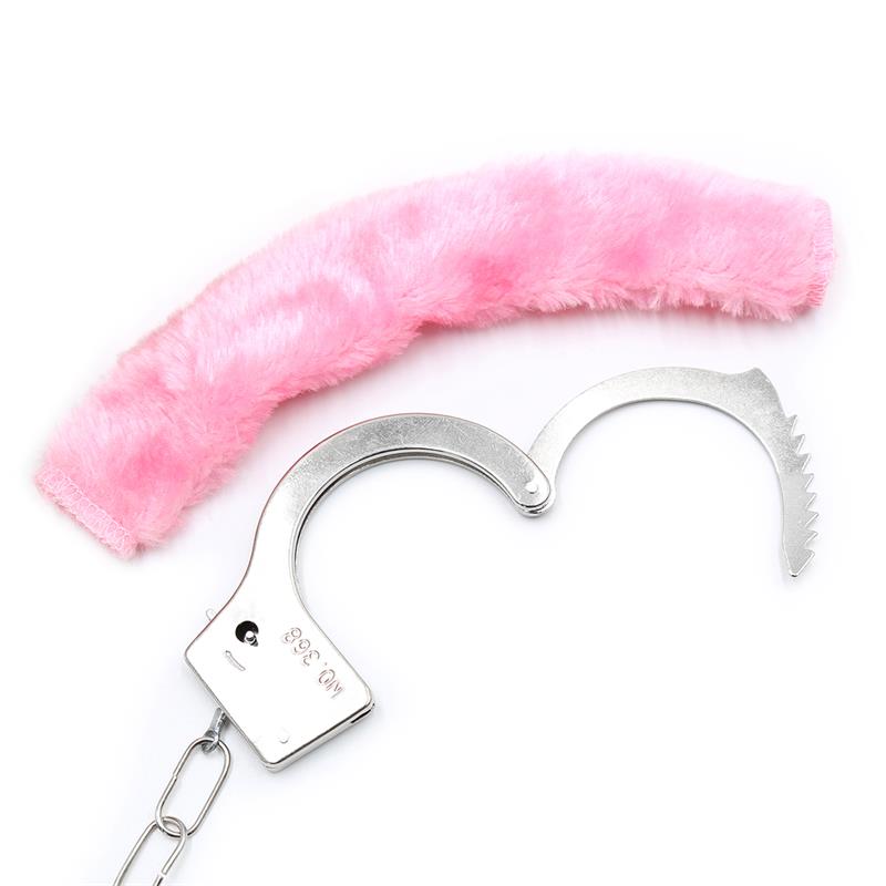 Furry Metal Handcuffs Pink – Image 8