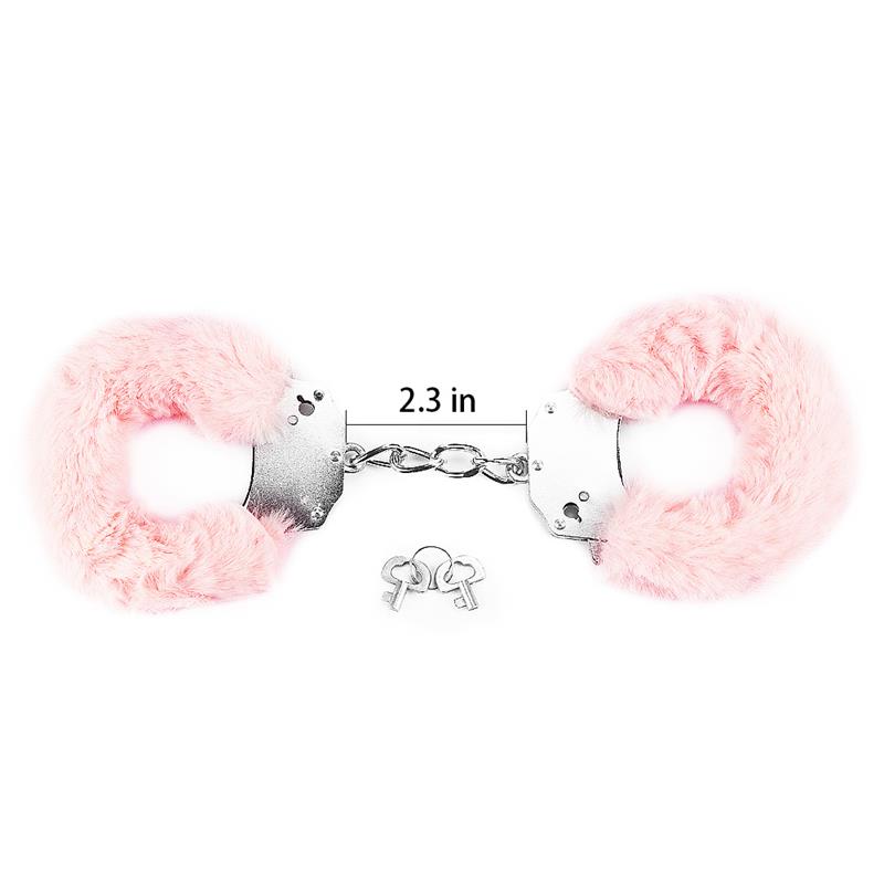 Furry Metal Handcuffs Pink – Image 4