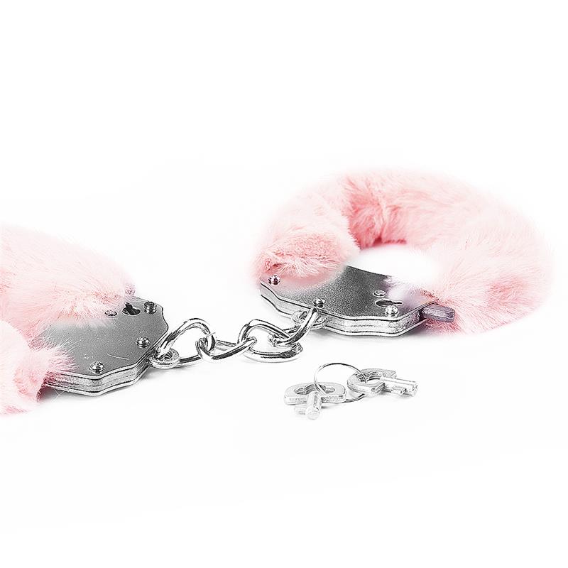 Furry Metal Handcuffs Pink – Image 5