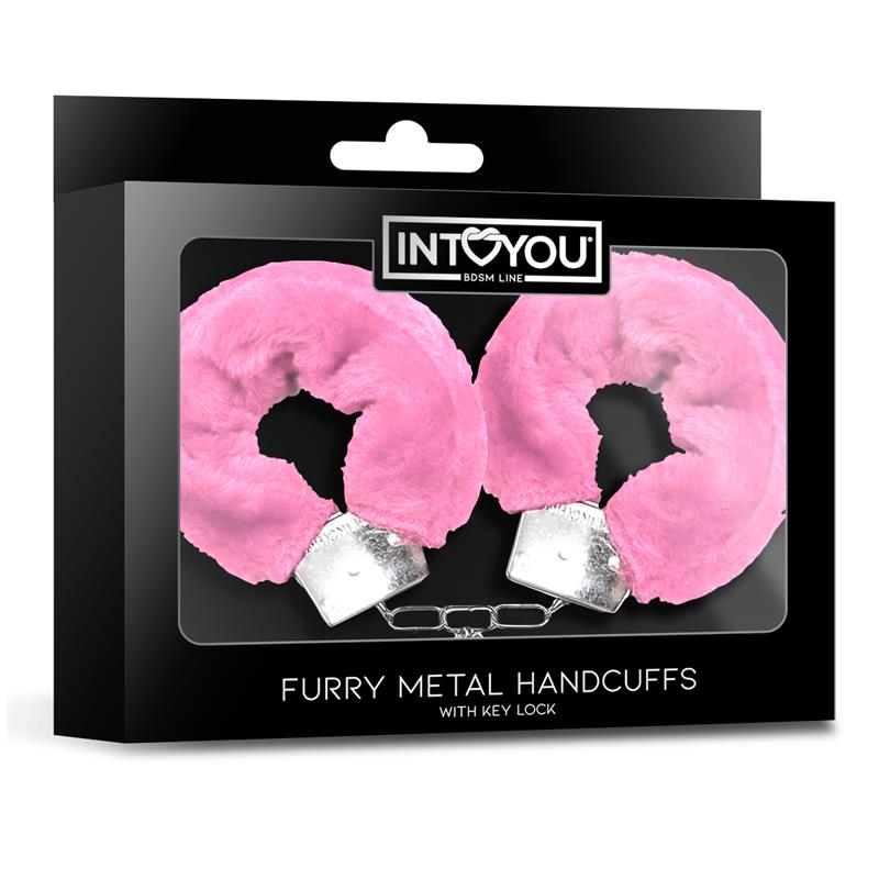 Furry Metal Handcuffs Pink – Image 5