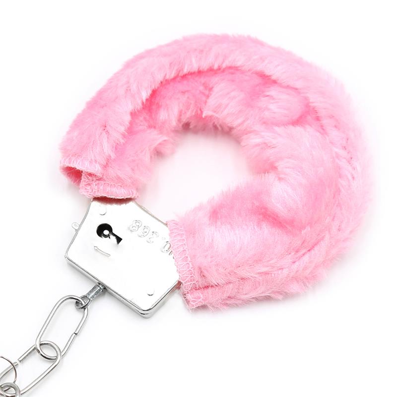 Furry Metal Handcuffs Pink – Image 6