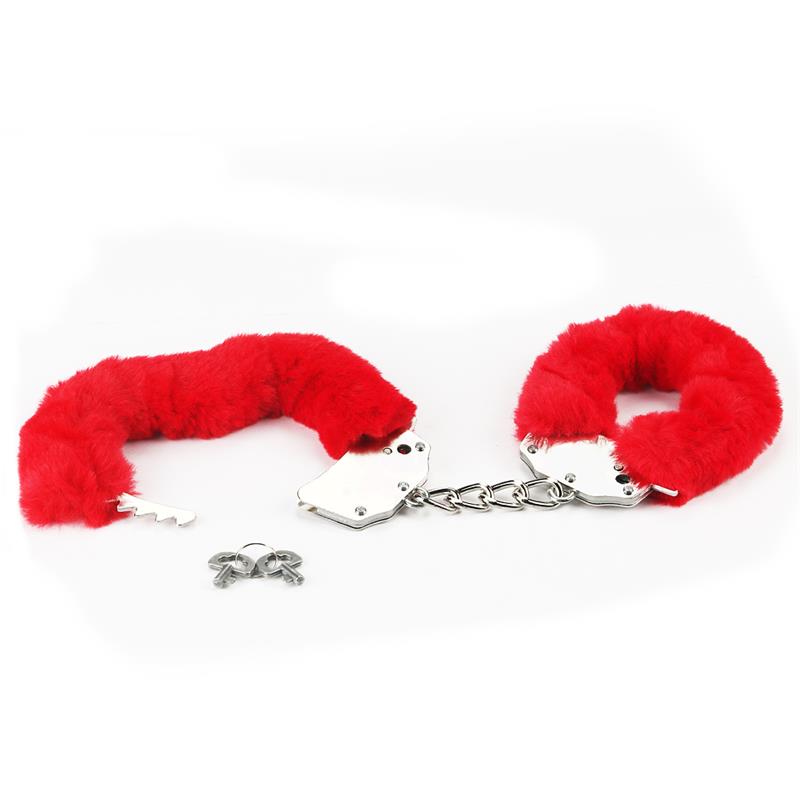 Furry Metal Handcuffs Red – Image 6