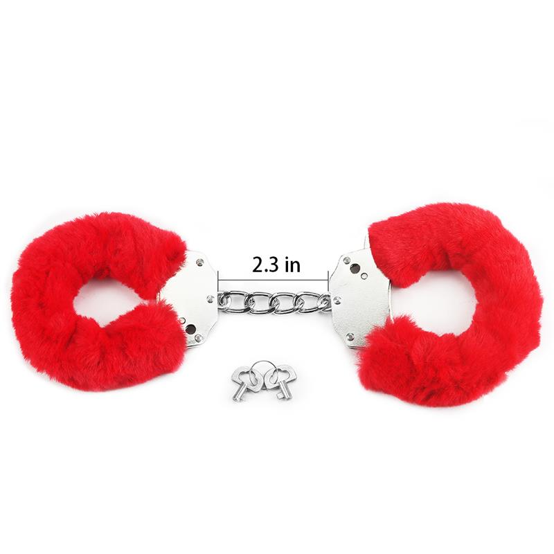 Furry Metal Handcuffs Red – Image 7