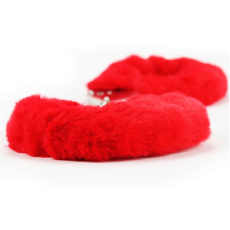 Furry Metal Handcuffs Red – Image 3