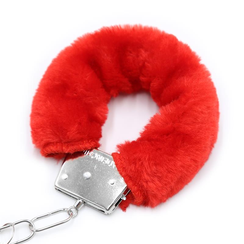 Furry Metal Handcuffs Red – Image 4