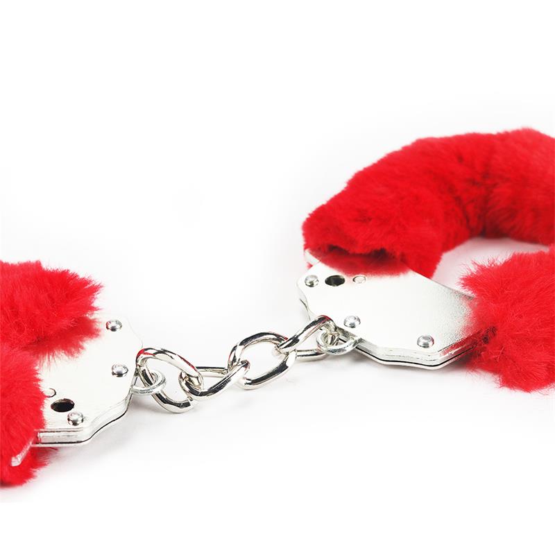 Furry Metal Handcuffs Red – Image 4