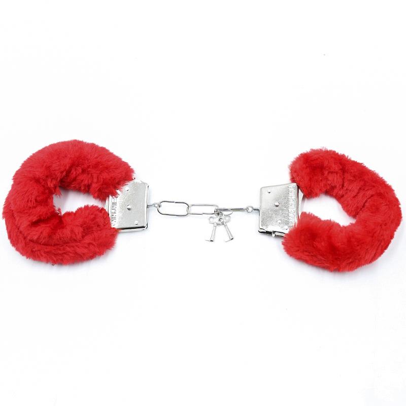Furry Metal Handcuffs Red – Image 5