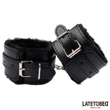 Furry Wrist Cuff Black