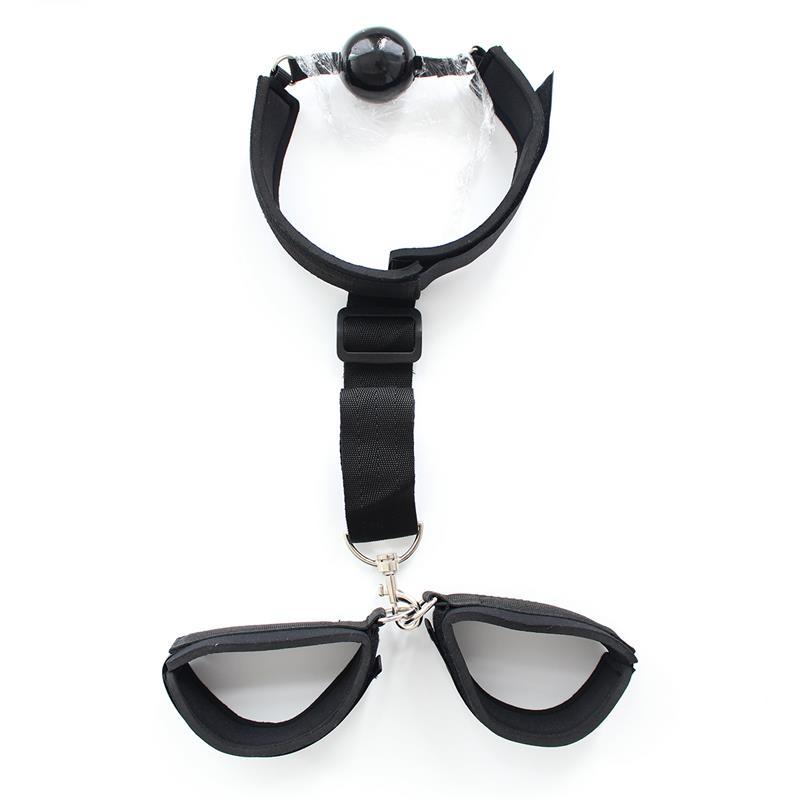 Gag Ball with Hand Cuff Black – Image 4