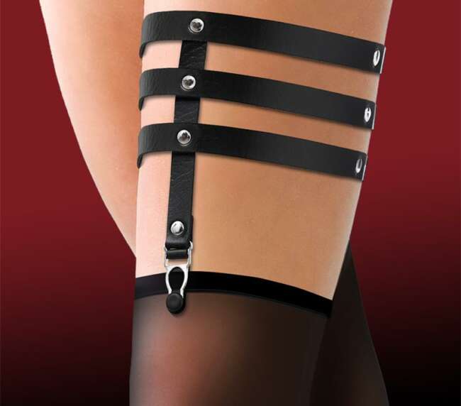 Garter with 3 Straps Vegan Leather One size