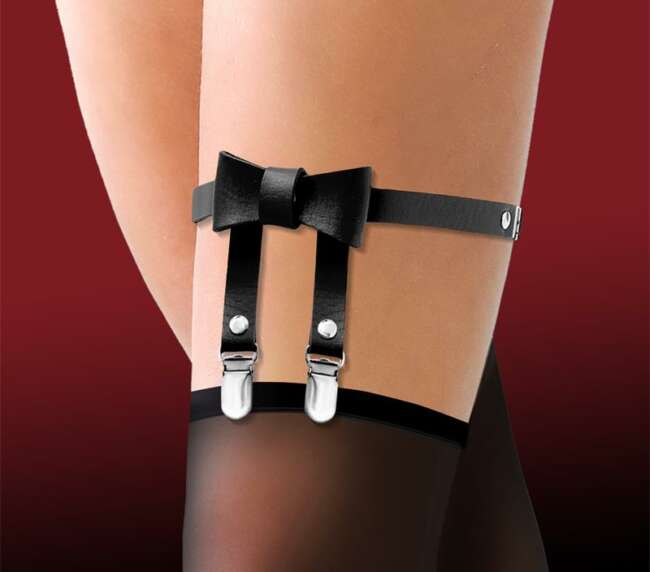 Garter with Bow Tie Vegan Leather One Size