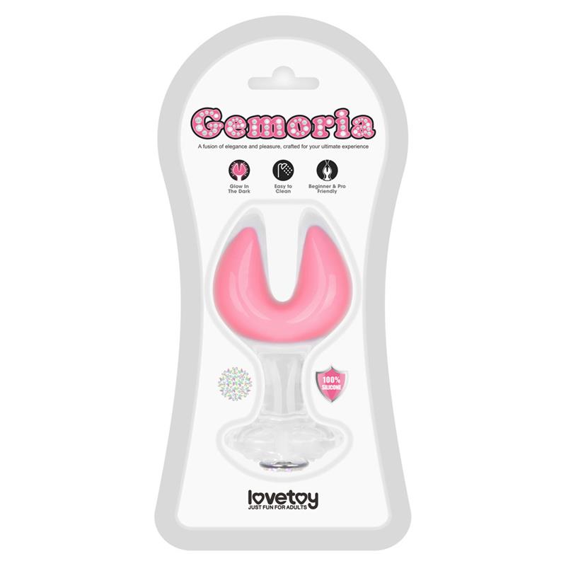 Gemoria Silicone Butt Plug dual crescent-shaped tip Glow Dark – Image 13