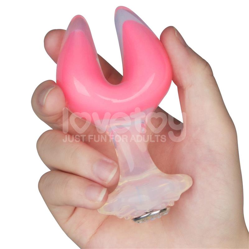 Gemoria Silicone Butt Plug dual crescent-shaped tip Glow Dark – Image 8