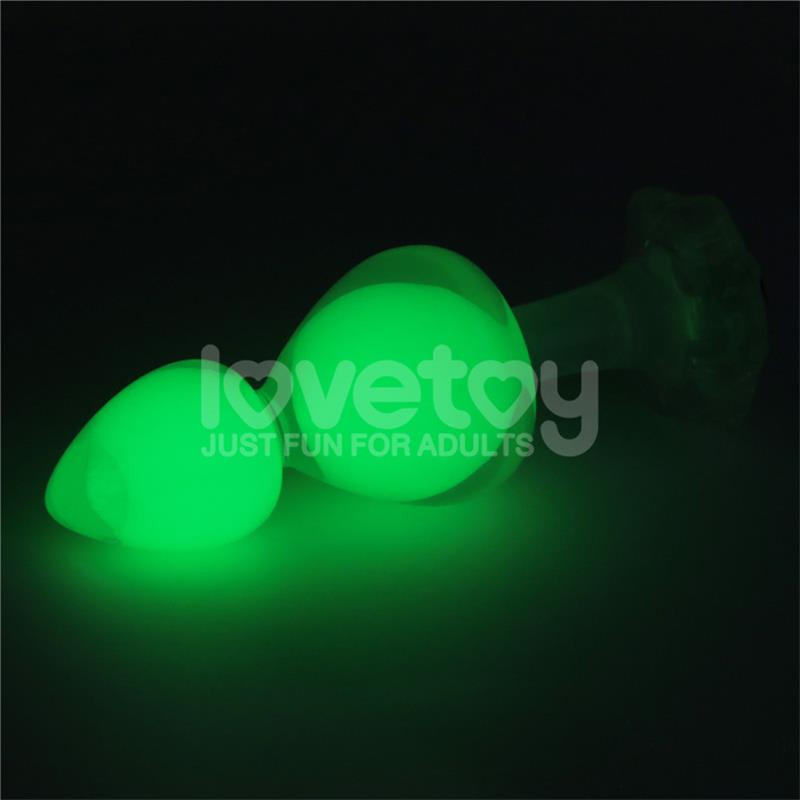 Gemoria Silicone Butt Plug Internal steel ball Glow in Dark – Image 3