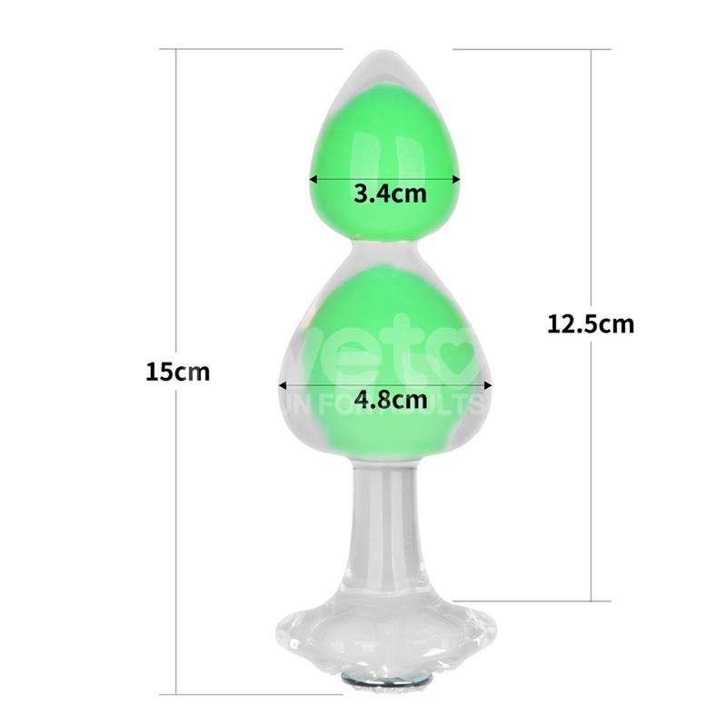 Gemoria Silicone Butt Plug Internal steel ball Glow in Dark – Image 5