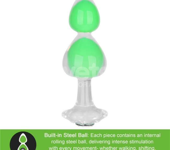 Gemoria Silicone Butt Plug Internal steel ball Glow in Dark