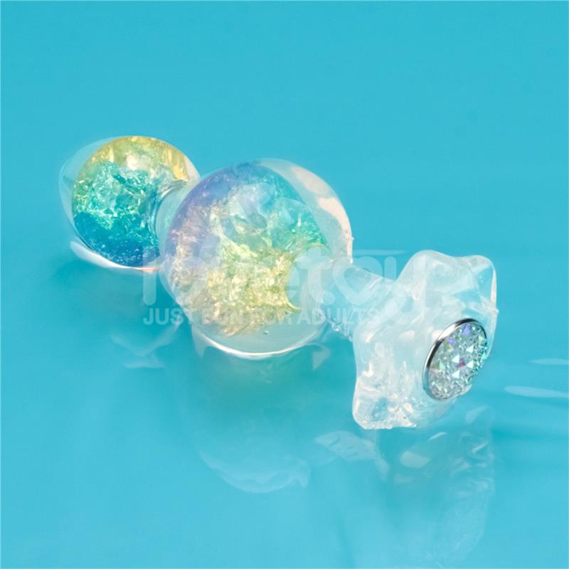 Gemoria Silicone Butt Plug with Crystal Sphere Multicolor – Image 4