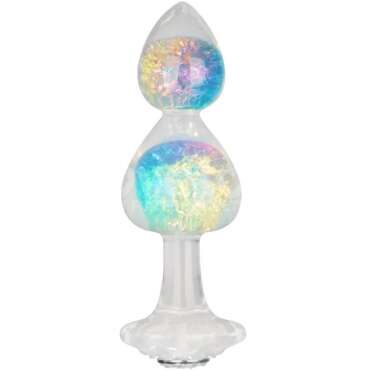 Gemoria Silicone Butt Plug with Crystal Sphere Multicolor