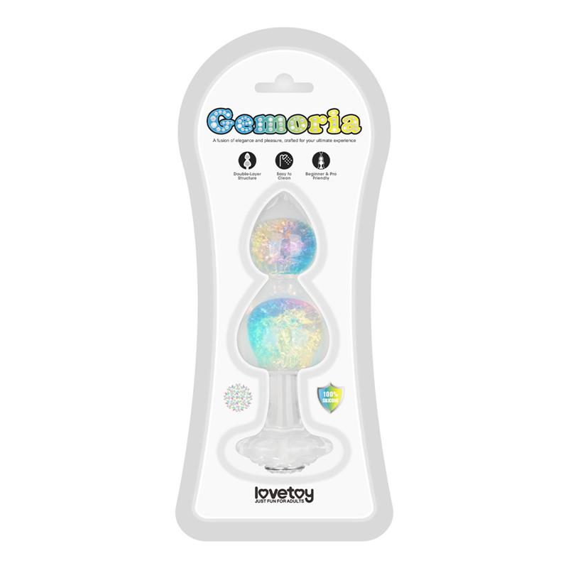 Gemoria Silicone Butt Plug with Crystal Sphere Multicolor – Image 6