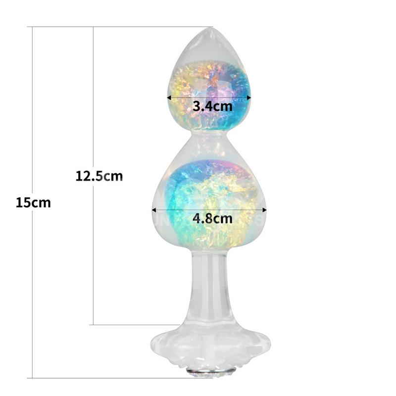 Gemoria Silicone Butt Plug with Crystal Sphere Multicolor – Image 10