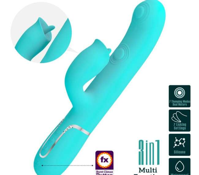 Gigi Vibrator Licking and Thumping Turquoise