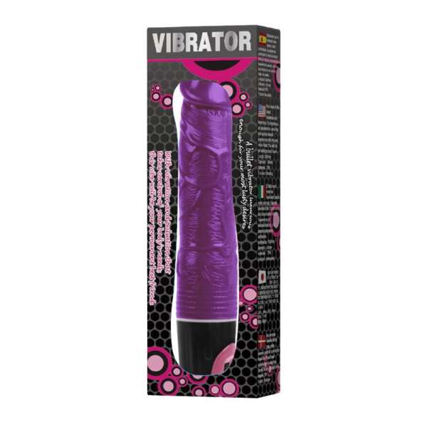 Glitter Vibrating Dildo Purple – Image 3
