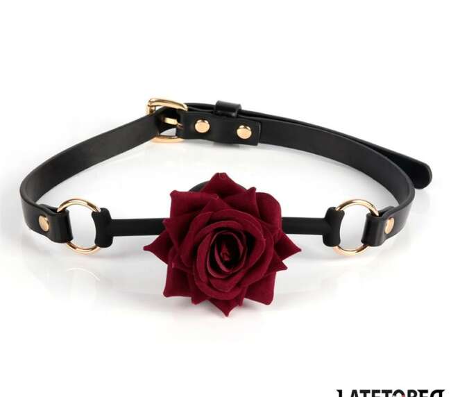Gold Metal rose gag Ball