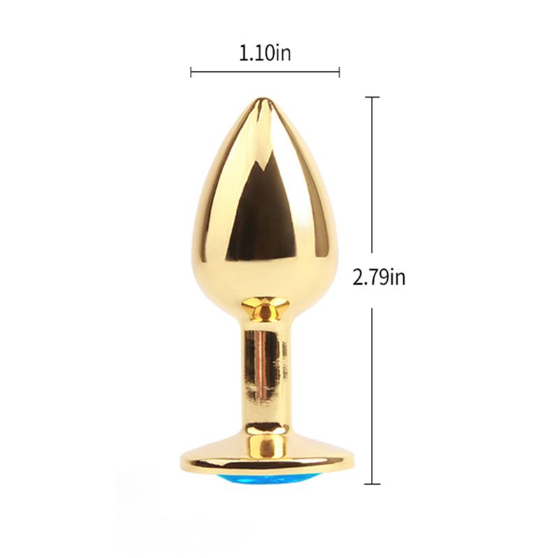 Golden Butt Plug with Blue Jewel – Image 3