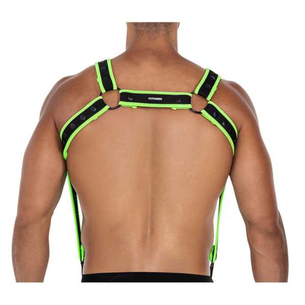 H4RNESS05 Chest Harness Neon Green One Size – Image 3