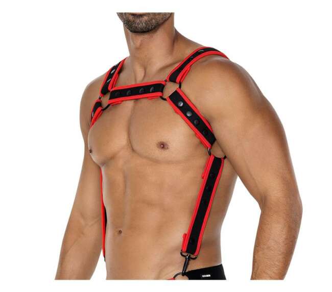 H4RNESS05 Chest Harness Neon Red One size