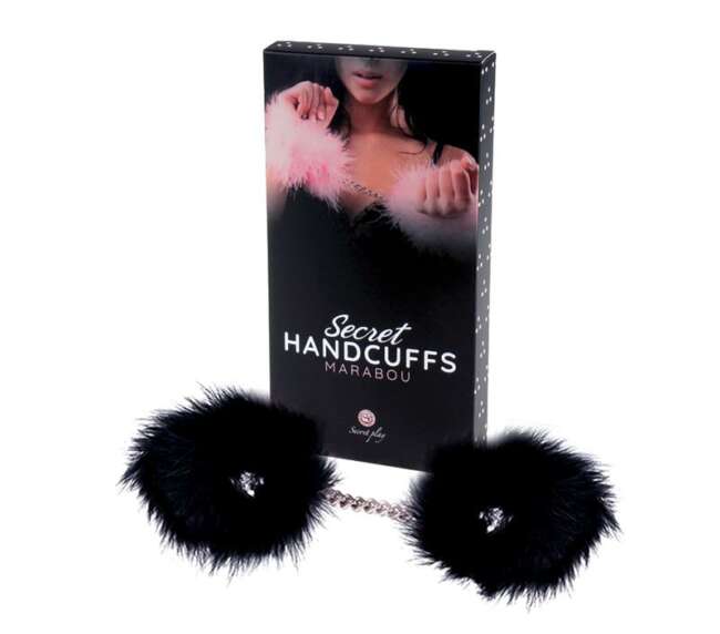 Handcuffs with Marabou Black