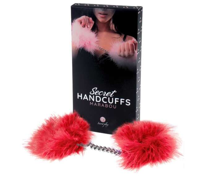 Handcuffs with Marabou Red