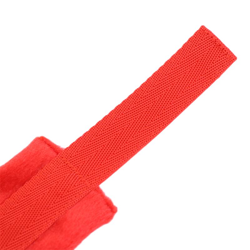 Handcuffs with Velcro with Long Fur Red – Image 7