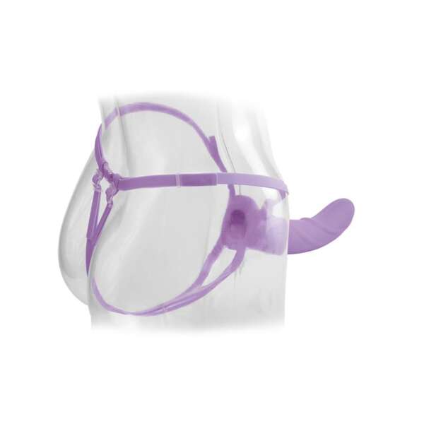 Harness with Hollow Dildo with Vibration 20 cm Purple – Image 4