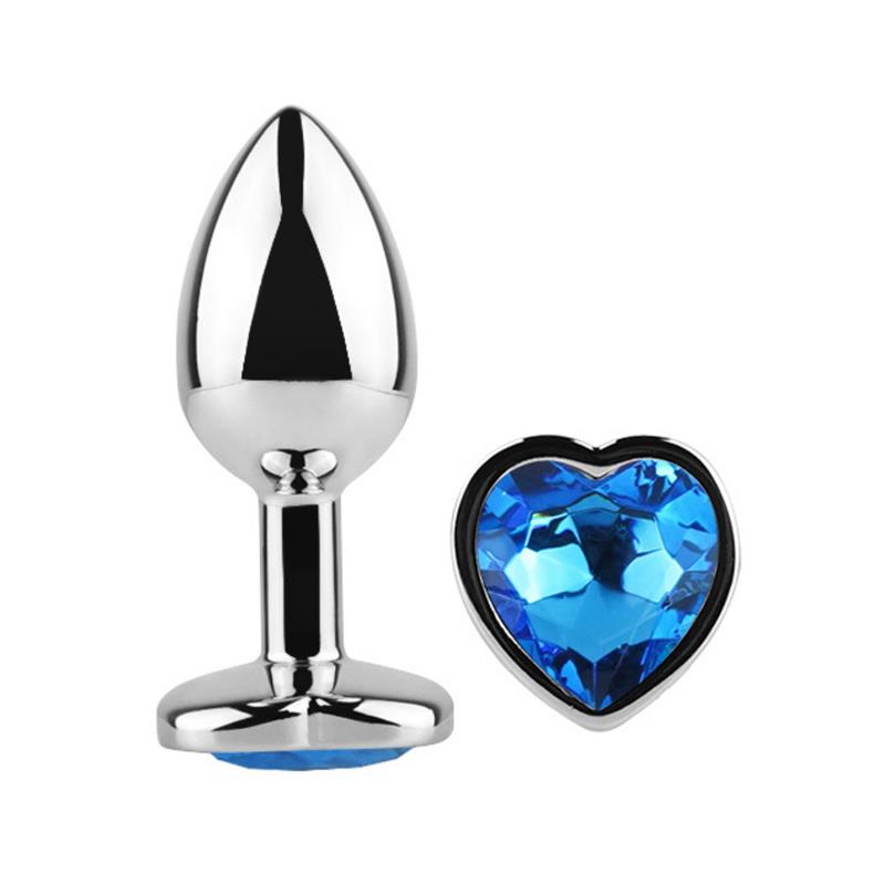 Heart Shaped Butt Plug Blue Sapphire Size L – Image 6