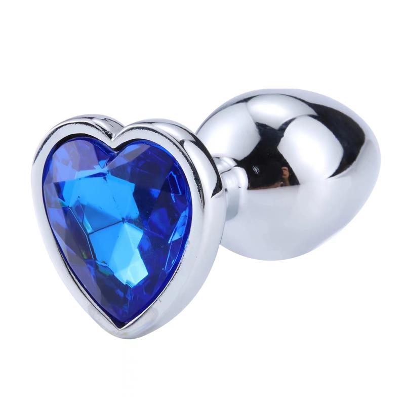 Heart Shaped Butt Plug Blue Sapphire Size L – Image 7