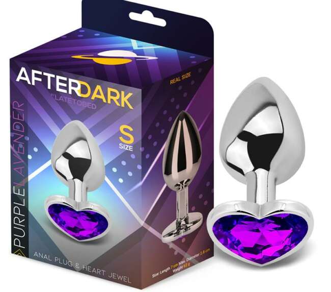 Heart Shaped Butt Plug Purple Lavender Size S