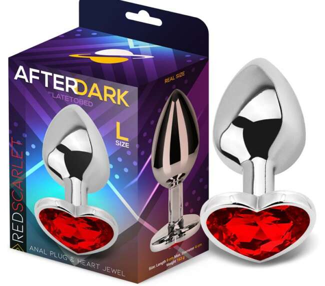 Heart Shaped Butt Plug Red Scarlet Size L