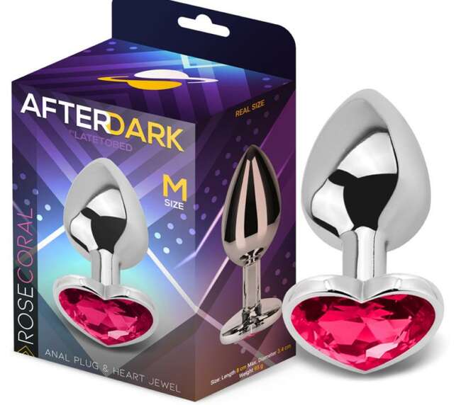 Heart Shaped Butt Plug Rose Coral Size M