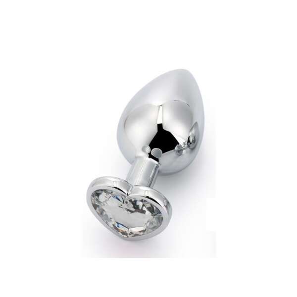Heart Shaped Butt Plug White Size M – Image 3
