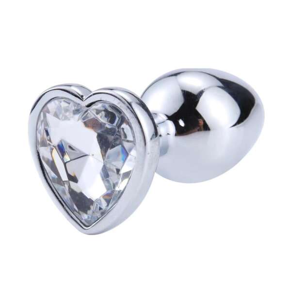 Heart Shaped Butt Plug White Size M – Image 7