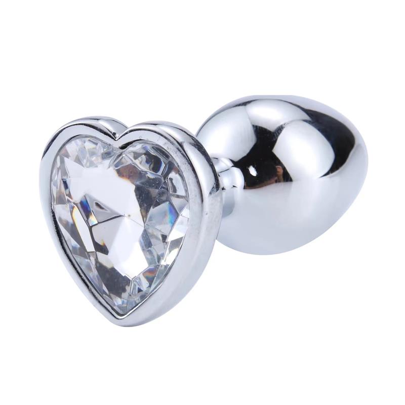 Heart Shaped Butt Plug White Size S – Image 5