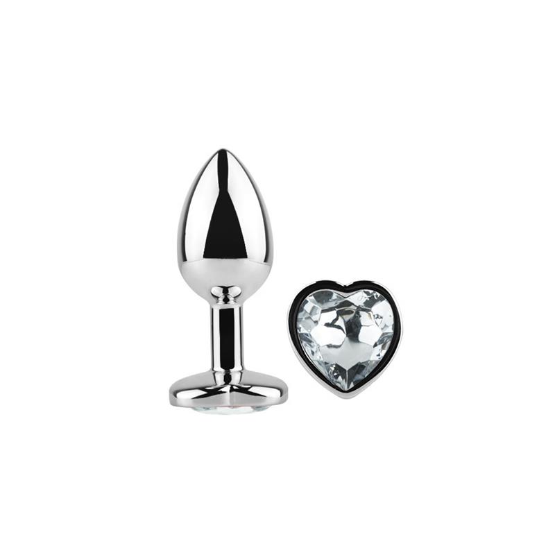 Heart Shaped Butt Plug White Size S – Image 8
