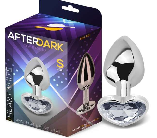 Heart Shaped Butt Plug White Size S