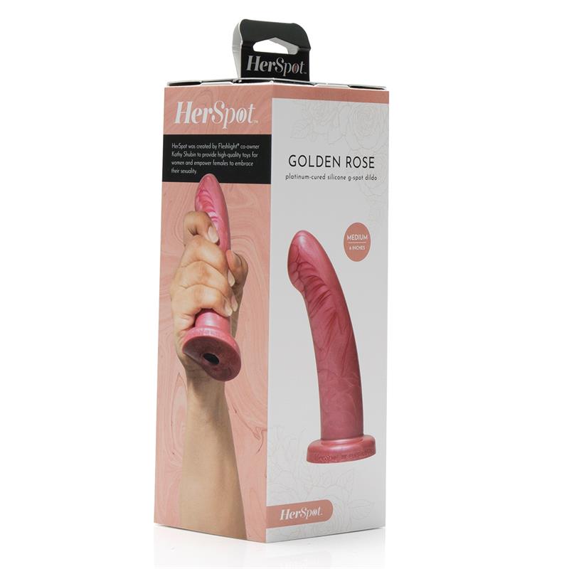 Herspot Dildo Golden Rose Medium Size – Image 8