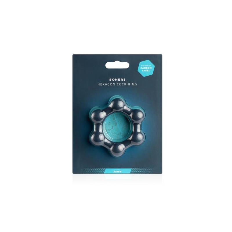 Hexagon Cockring With Steel Balls – Image 5